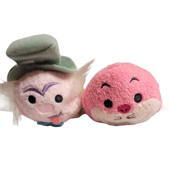 Disney Tsum Tsum Alice in Wonderland Mad Hatter Cheshire Cat Stuffed Plush Toy - Picture 1 of 10